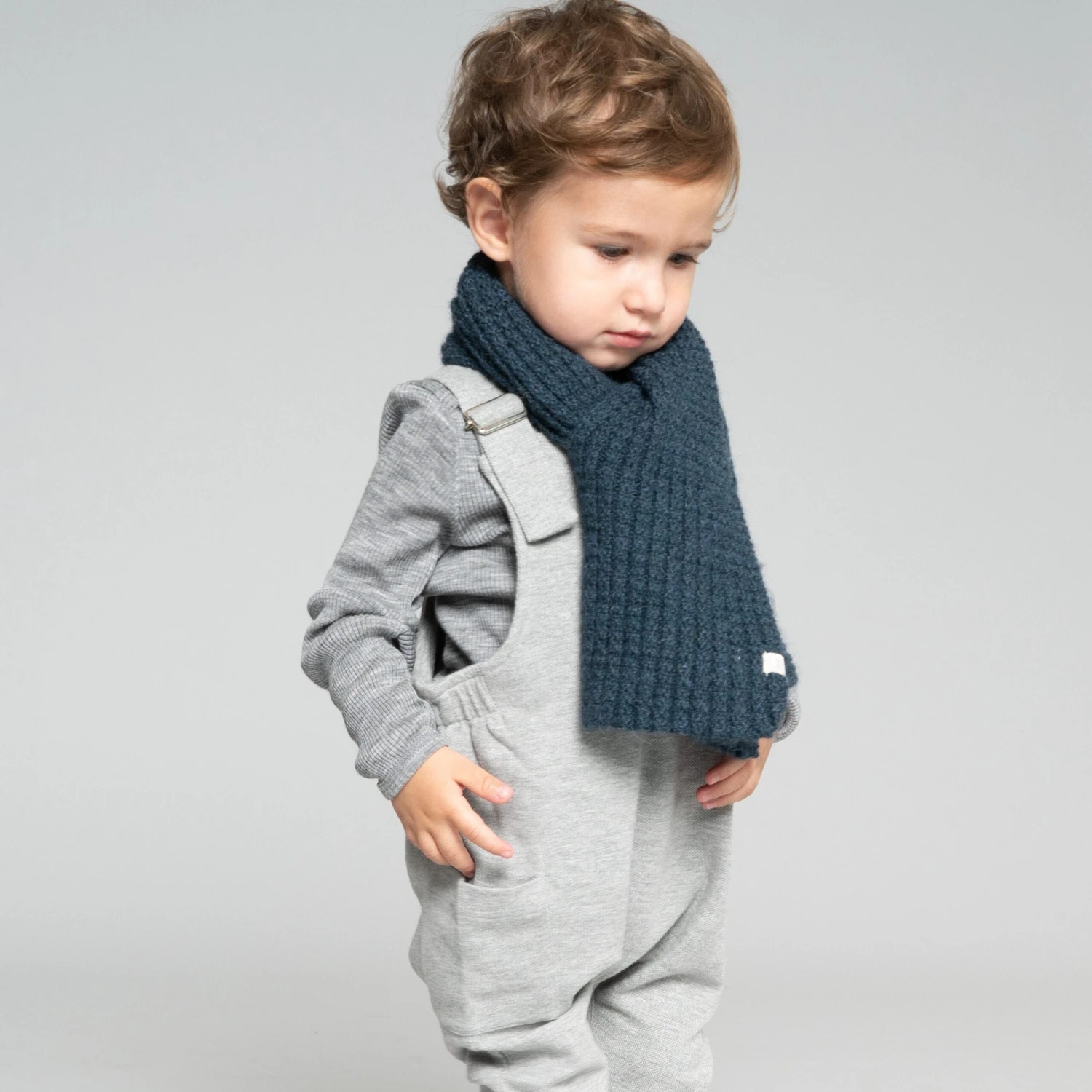 Alpaca Kram Scarf - Navy Teal 4 Alpaca Kram Scarf - Navy Teal - Image 4