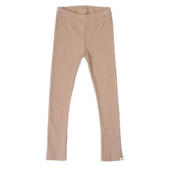 Organic Cotton Ribs Leggings - Latte