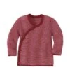 Organic Merino Baby Cardigan - Bordeaux/Rose