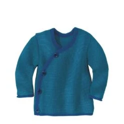 Organic Merino Baby Cardigan - Navy/Blue