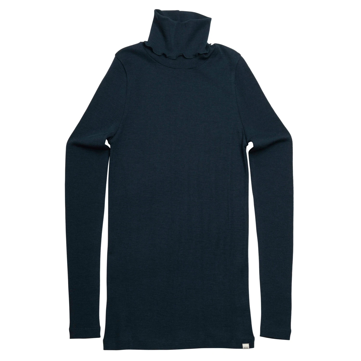 Womens Merino Turtleneck Top - Navy Teal 1 Womens Merino Turtleneck Top - Navy Teal