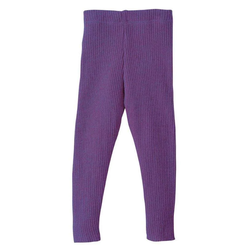 Organic Merino Leggings - Plum 1 Organic Merino Leggings - Plum