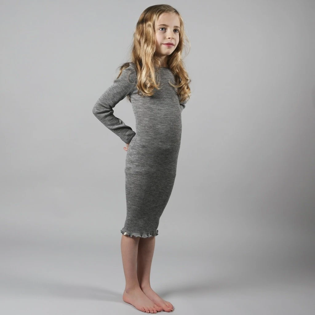 Merino Wool Alda Night Dress - Navy Teal 5 Merino Wool Alda Night Dress - Navy Teal - Image 5