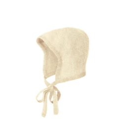 Disana Knitted Merino Bonnet - Natural