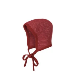 Disana Knitted Merino Bonnet - Bordeaux/Rose
