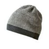 Knitted Organic Merino Beanie - Anthracite/Grey