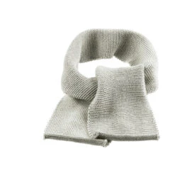 Organic Merino Knitted Melange Scarf - Grey/Natural (last One)