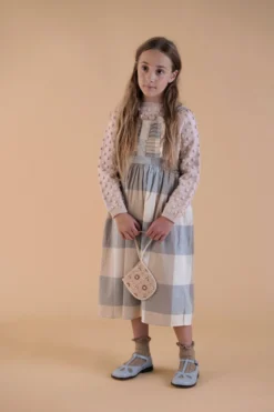 Lena Pinafore Dress - Blanket Check Cream -Engel Cheap Store Apolina lena blanketcheck2 scaled