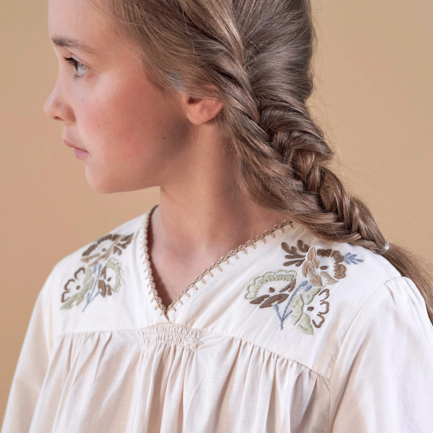 Willow Midi Dress - Folk Floral Cream 2 Willow Midi Dress - Folk Floral Cream - Image 2