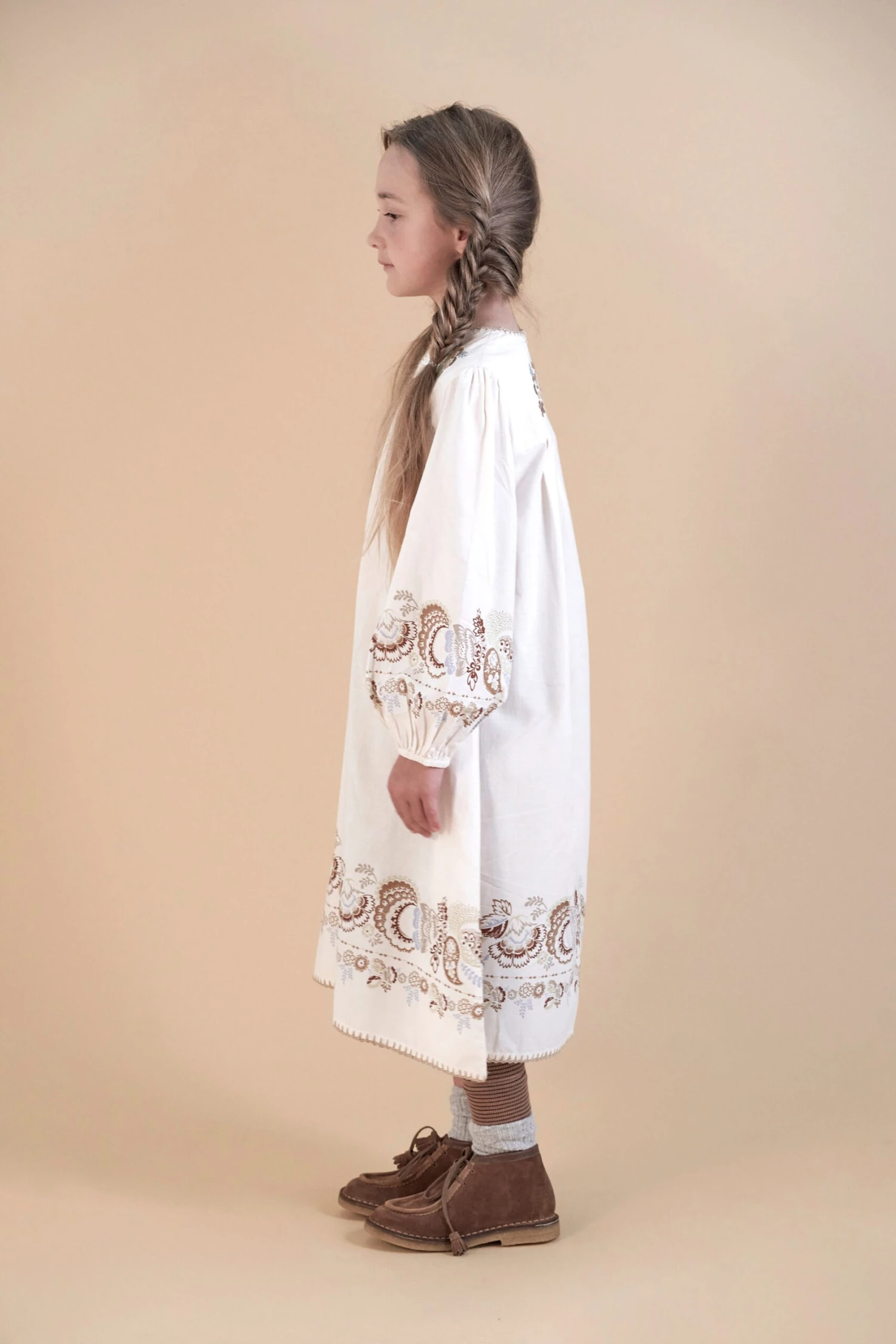 Willow Midi Dress - Folk Floral Cream 3 Willow Midi Dress - Folk Floral Cream - Image 3