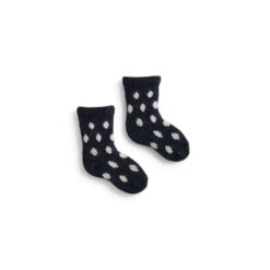 Lisa B Baby Classic Dot Wool & Cashmere Socks - Navy