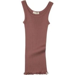 Silk/Cotton Billund Rib Tank Top - Antique Red