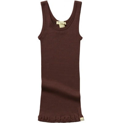 Silk/Cotton Billund Rib Tank Top - Mahogany 2 Silk/Cotton Billund Rib Tank Top - Mahogany - Image 2