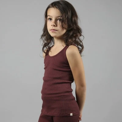 Silk/Cotton Billund Rib Tank Top - Mahogany 1 Silk/Cotton Billund Rib Tank Top - Mahogany