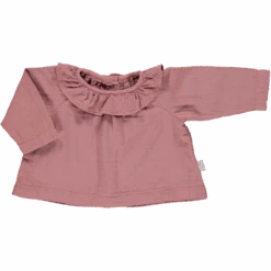 Organic Cotton Frill Blouse - Light Mahogany
