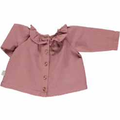Organic Cotton Frill Blouse - Light Mahogany -Engel Cheap Store Blouse Charme lin light mahogany arriere