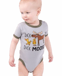 Duck Duck Moose Grey Infant Creeper Onesie