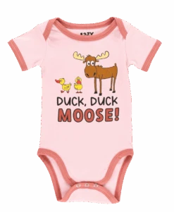 Duck Duck Moose Infant Pink Onesie Creeper -Engel Cheap Store CR521A WEB FL1F01 23270.1697036963
