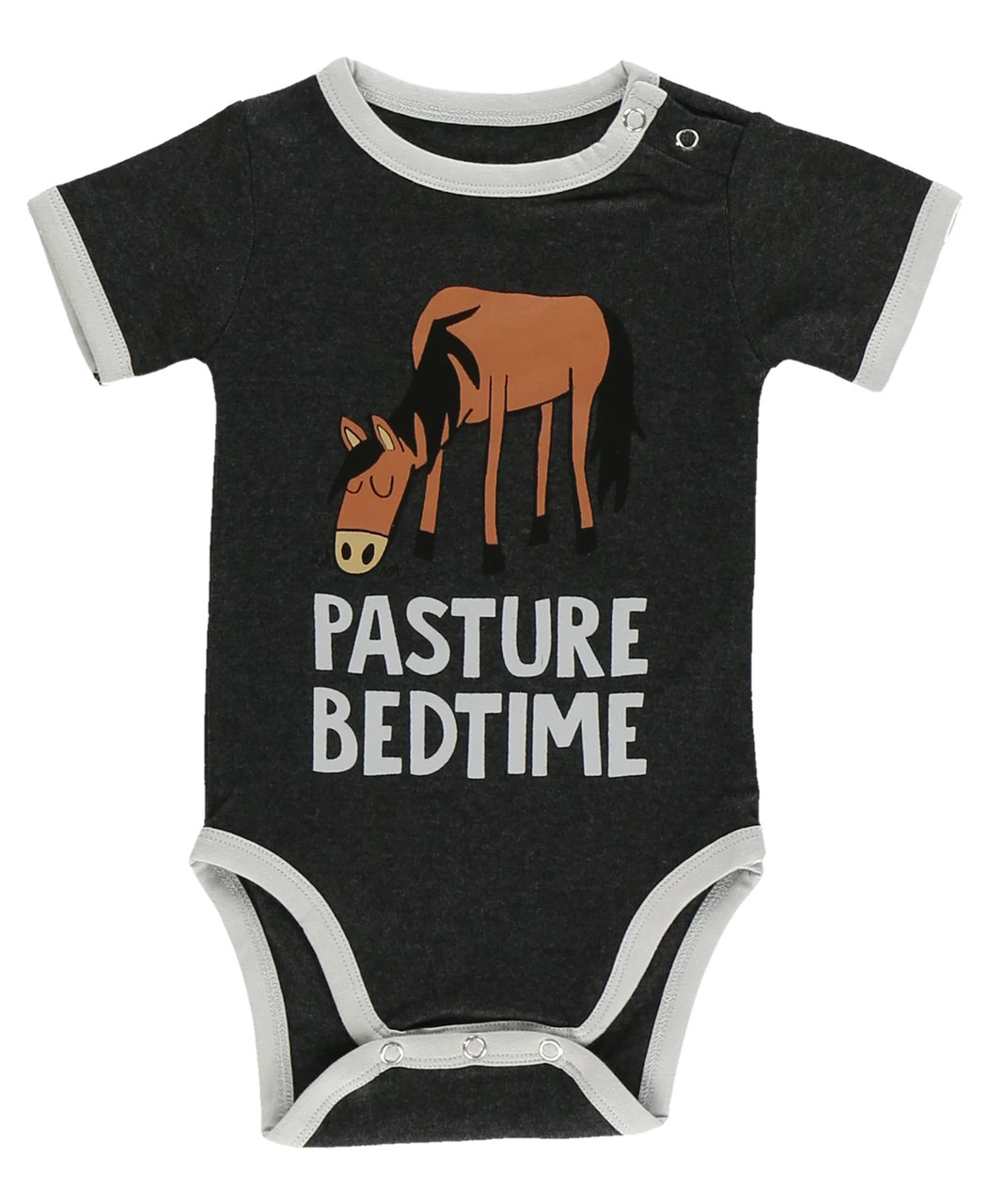 Pasture Bedtime Grey Horse Infant Creeper Onesie 2 Pasture Bedtime Grey Horse Infant Creeper Onesie - Image 2
