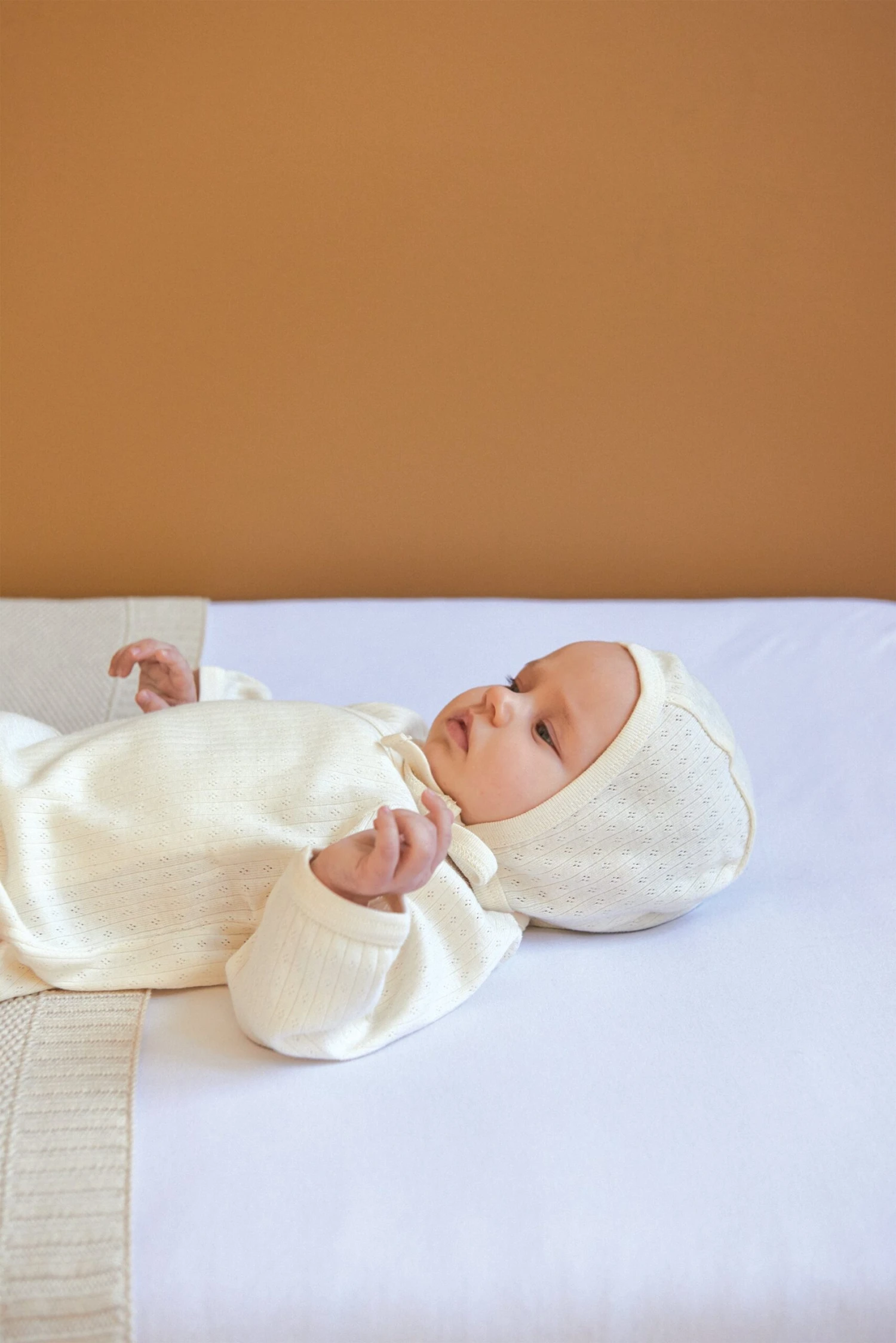 Pointelle Kimono Stretch & Grow - Natural 3 Pointelle Kimono Stretch & Grow - Natural - Image 3