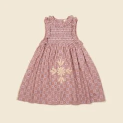 Ina Dress - Folk Checkerboard Wisteria