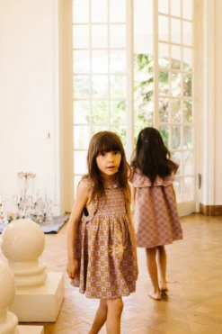 Ina Dress - Folk Checkerboard Wisteria 11 Ina Dress - Folk Checkerboard Wisteria -Engel Cheap Store Ina6 scaled