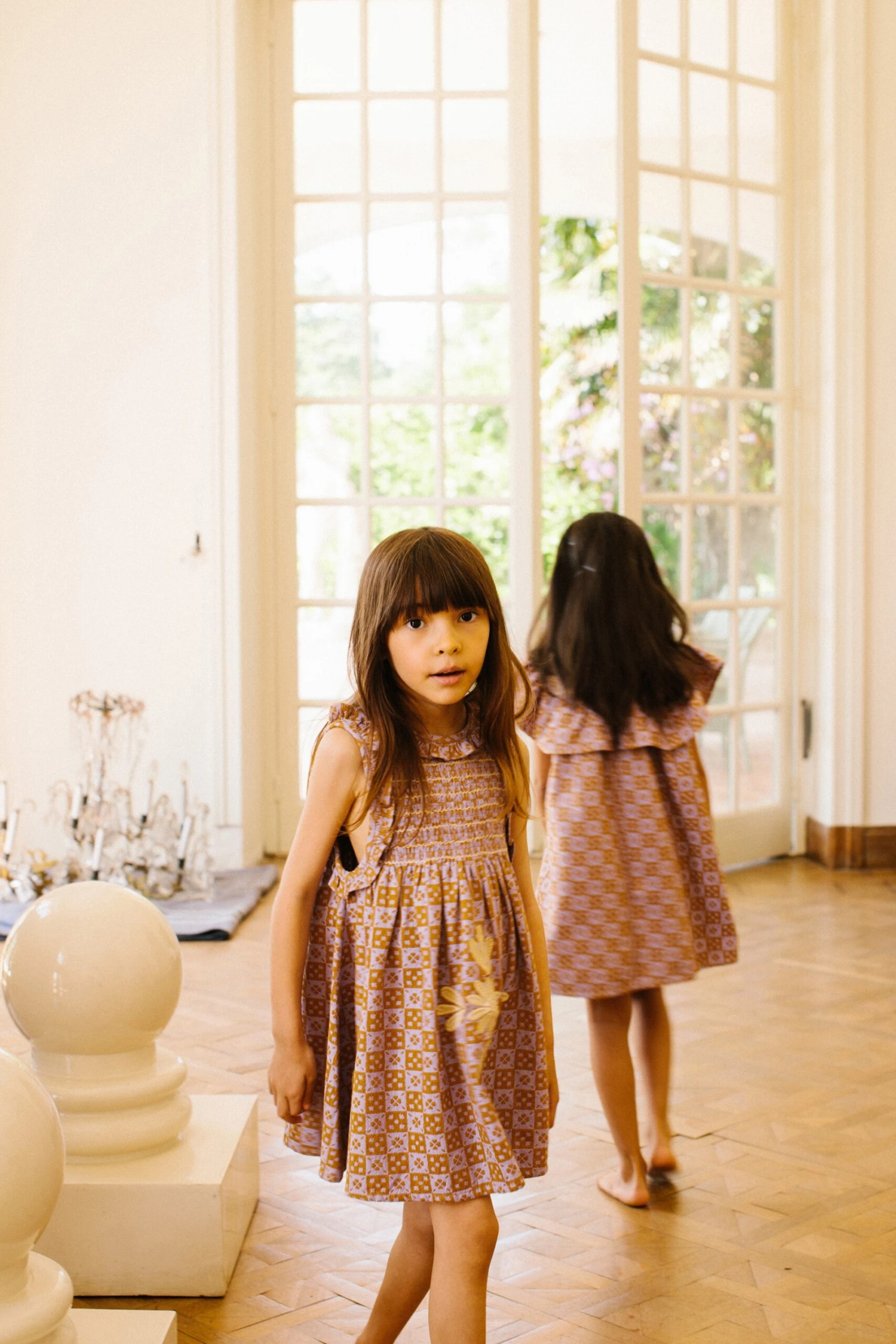 Ina Dress - Folk Checkerboard Wisteria 6 Ina Dress - Folk Checkerboard Wisteria - Image 6