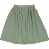 Organic Cotton Long Button Skirt - Oil Green