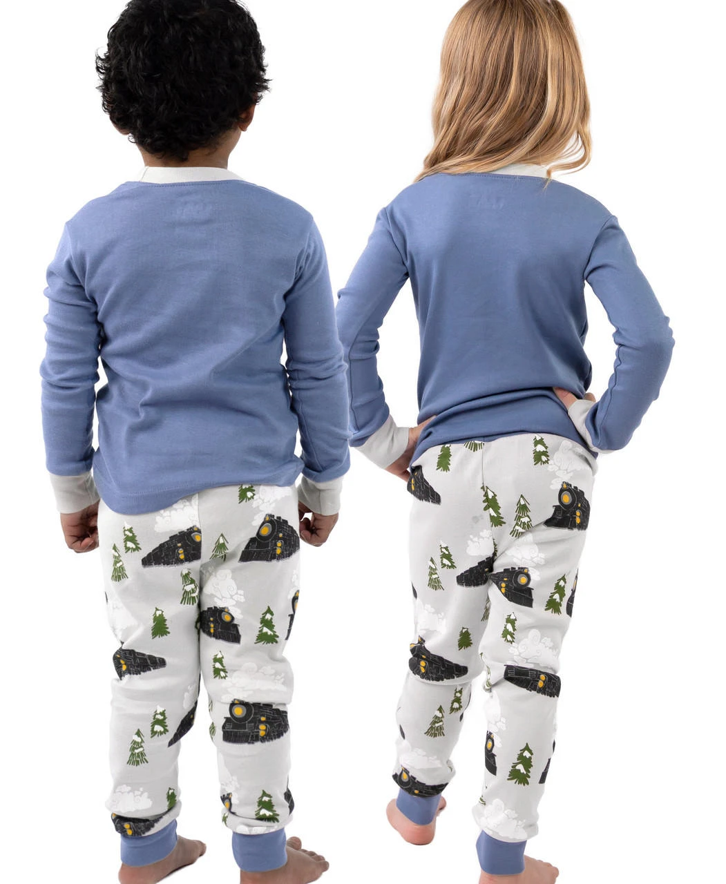 All Aboard Blue Kid's Long Sleeve PJ's 2 All Aboard Blue Kid's Long Sleeve PJ's - Image 2