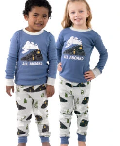 All Aboard Blue Kid's Long Sleeve PJ's