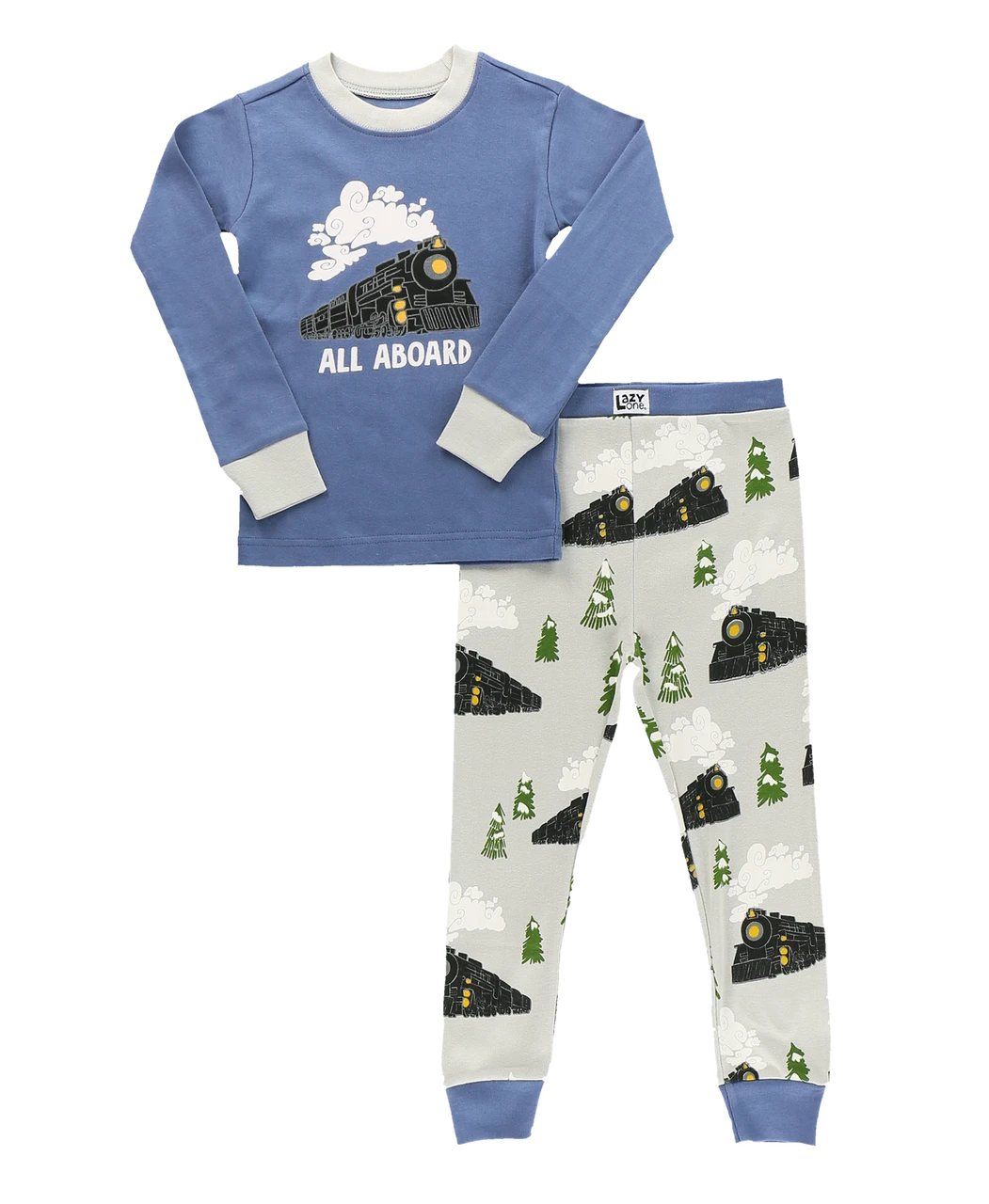 All Aboard Blue Kid's Long Sleeve PJ's 3 All Aboard Blue Kid's Long Sleeve PJ's - Image 3