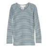 Organic Cotton Child Long Tee - Atlantic/Off White Stripe