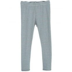 Organic Cotton Child Leggings - Atlantic/Off White Stripe