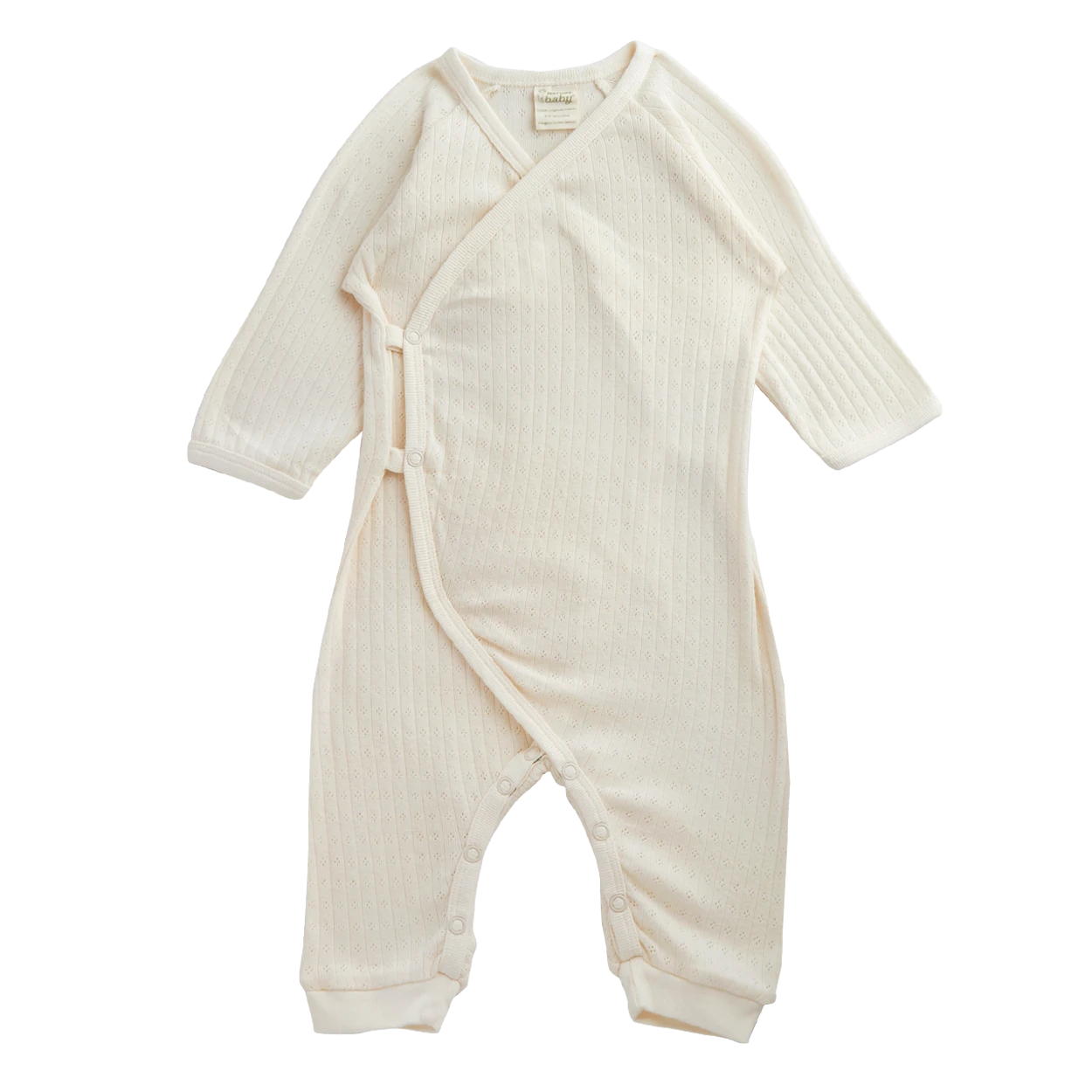 Pointelle Kimono Stretch & Grow - Natural 1 Pointelle Kimono Stretch & Grow - Natural