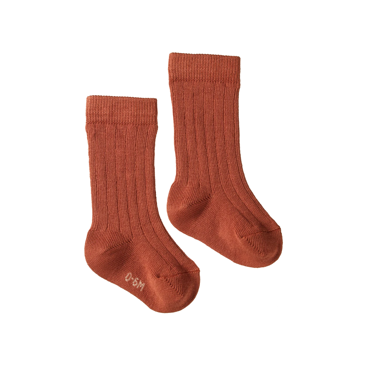 Organic Cotton Rib Socks - Clay 1 Organic Cotton Rib Socks - Clay