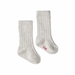 Organic Cotton Rib Socks - Light Grey Marl