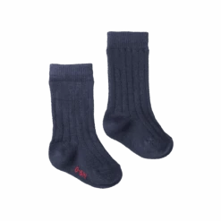 Organic Cotton Rib Socks - Navy