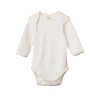 Organic Cotton Long Sleeve Body Suit - Natural