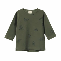 Long Sleeve River Tee - Oak Leaf Thyme Print