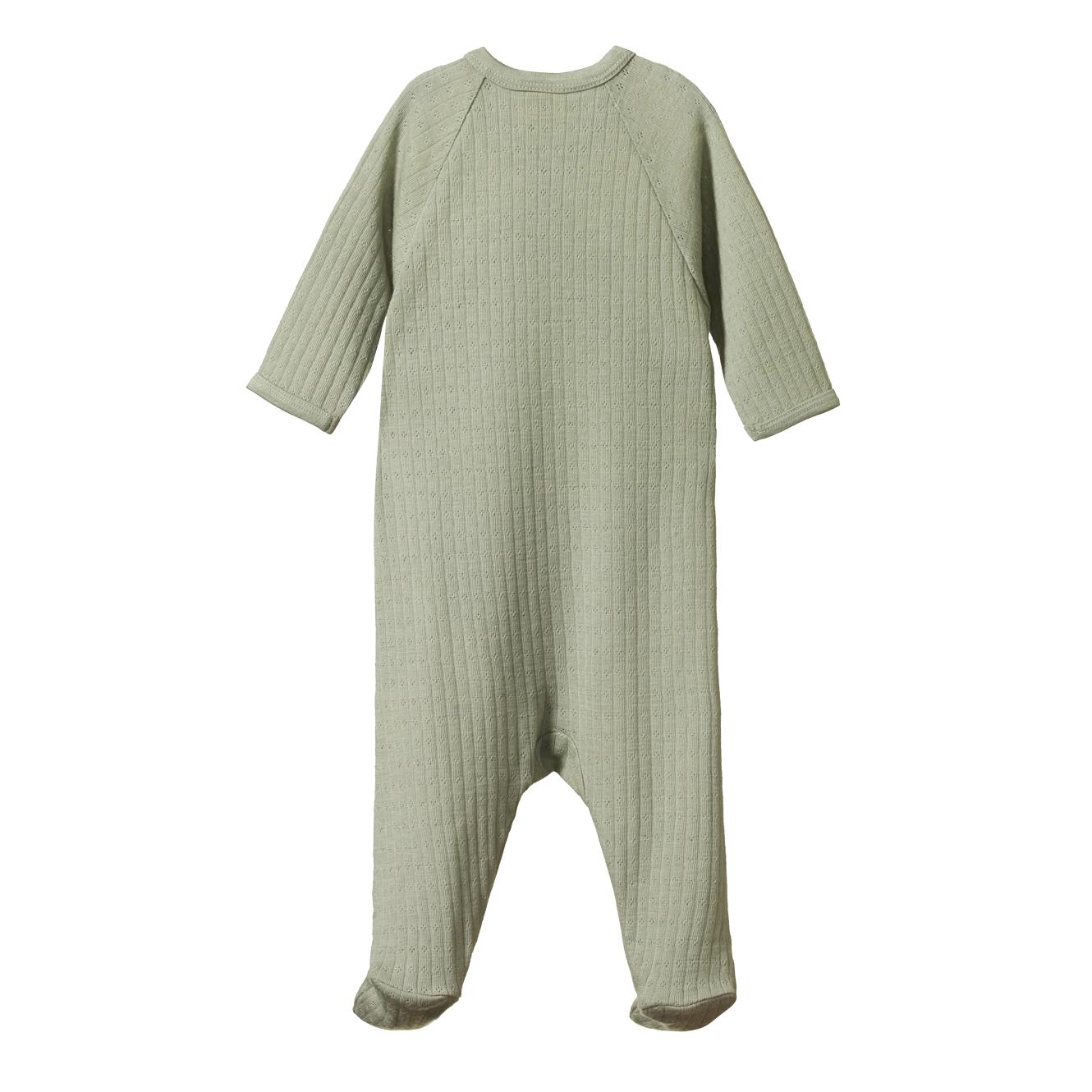 Merino Pointelle Kimono Stretch & Grow - Seedling 2 Merino Pointelle Kimono Stretch & Grow - Seedling - Image 2