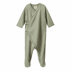 Merino Pointelle Kimono Stretch & Grow - Seedling