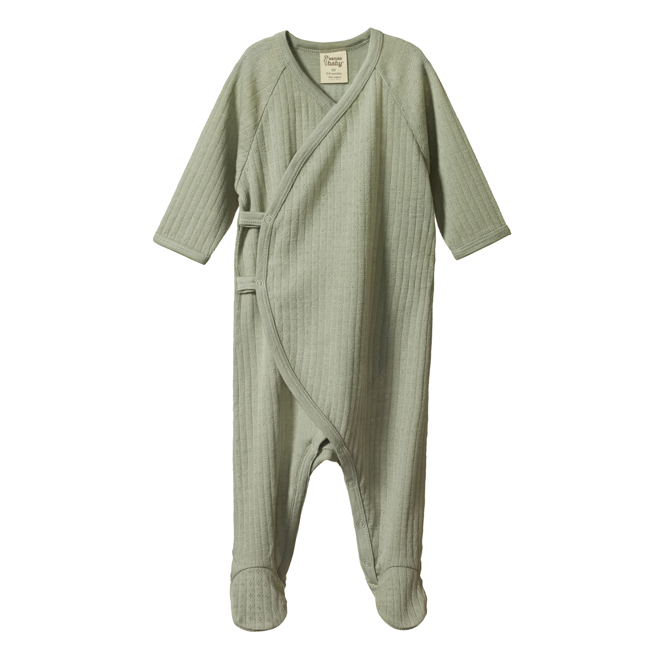 Merino Pointelle Kimono Stretch & Grow - Seedling 1 Merino Pointelle Kimono Stretch & Grow - Seedling