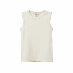 Merino Pointelle Singlet - Natural