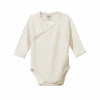 Merino Pointelle Long Sleeve Kimono Bodysuit - Natural