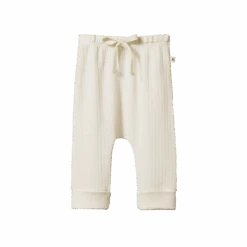 Merino Pointelle Drawstring Pants - Natural