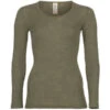 Engel Womens Merino Wool & Silk Longsleeve Top - Olive