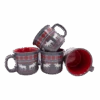 Moose Fair Isle Ceramic Mug 4 Pack