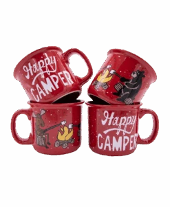 Happy Camper Ceramic Mug 4 Pack