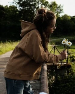 Organic Cotton Fleece Hooded Jumper - Brown Sugar 5 Organic Cotton Fleece Hooded Jumper - Brown Sugar -Engel Cheap Store SWEATCITRONBROWNSUGARMADEMOISELLE 2