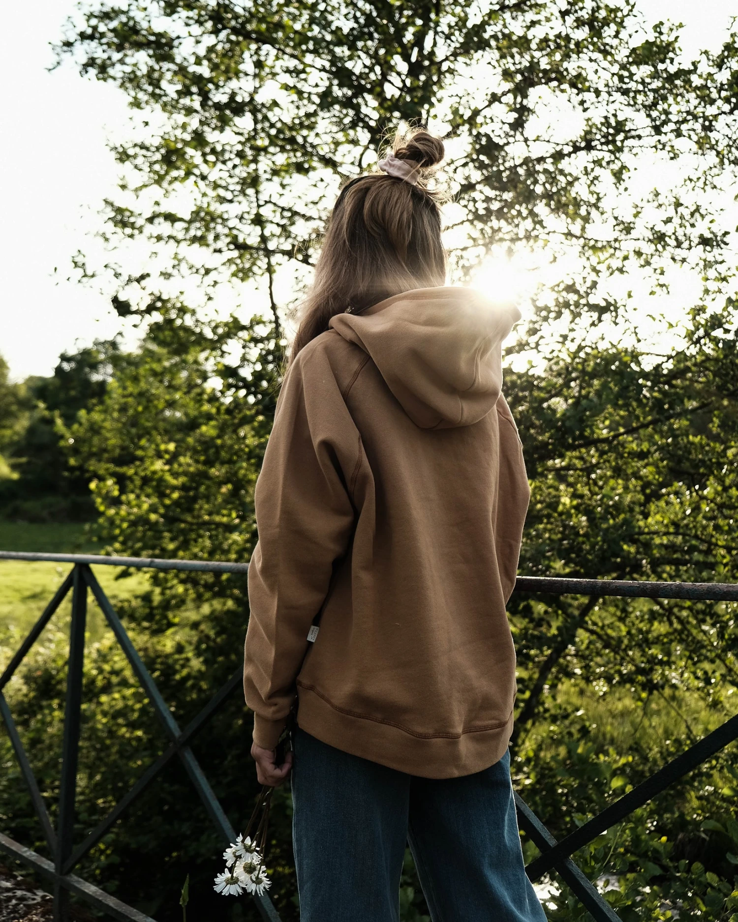 Organic Cotton Fleece Hooded Jumper - Brown Sugar 2 Organic Cotton Fleece Hooded Jumper - Brown Sugar - Image 2